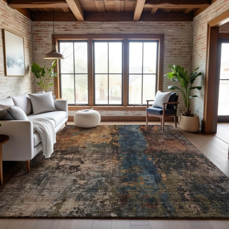 Addison Mayfield Blue AMF1204 - 8ft. Round Rug