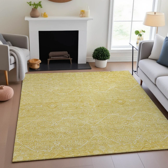 Addison Mayfield Gold AMF1224 - 8ft. Round Rug