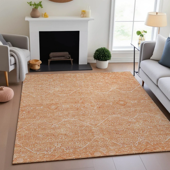 Addison Mayfield Orange AMF1224 - 8ft. Round Rug