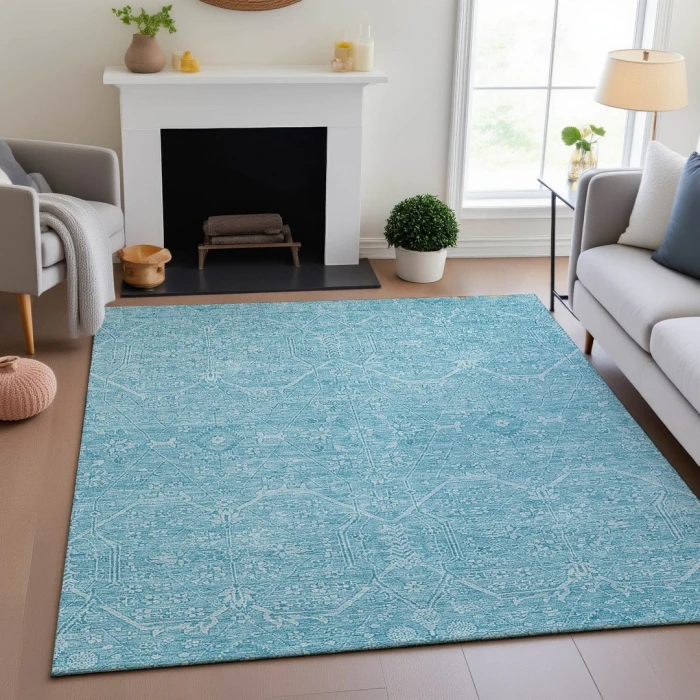 Addison Mayfield Blue AMF1224 - 8ft. Round Rug