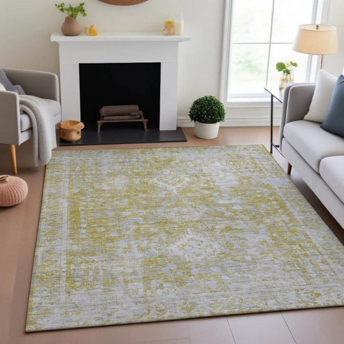 Addison Mayfield Gold AMF1229 - 8ft. Round Rug