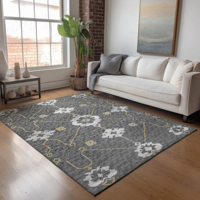 Addison Mayfield Gray AMF122 - 8ft. Round Rug