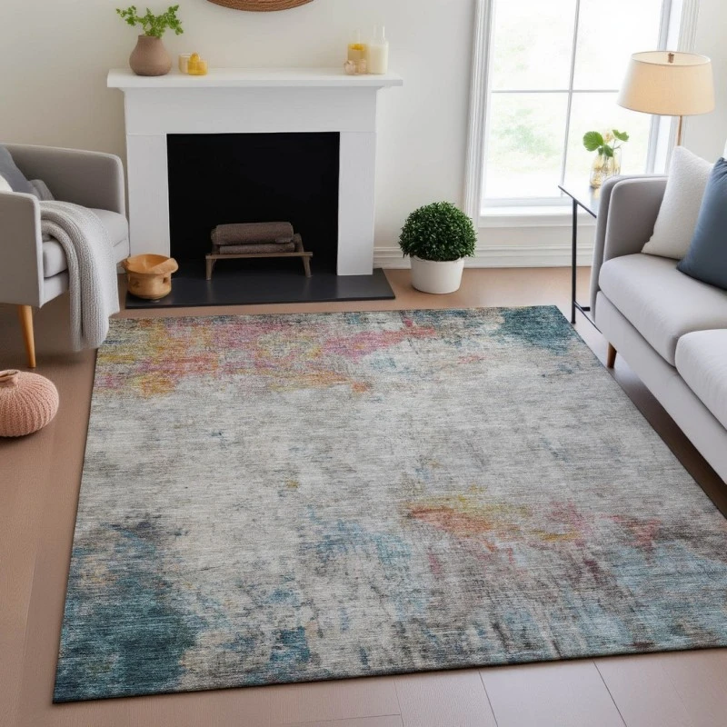 Addison Mayfield Teal AMF1232 - 8ft. Round Rug