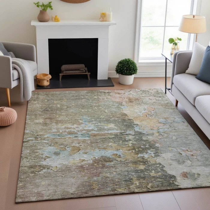 Addison Mayfield Brown AMF1234 - 8ft. Round Rug