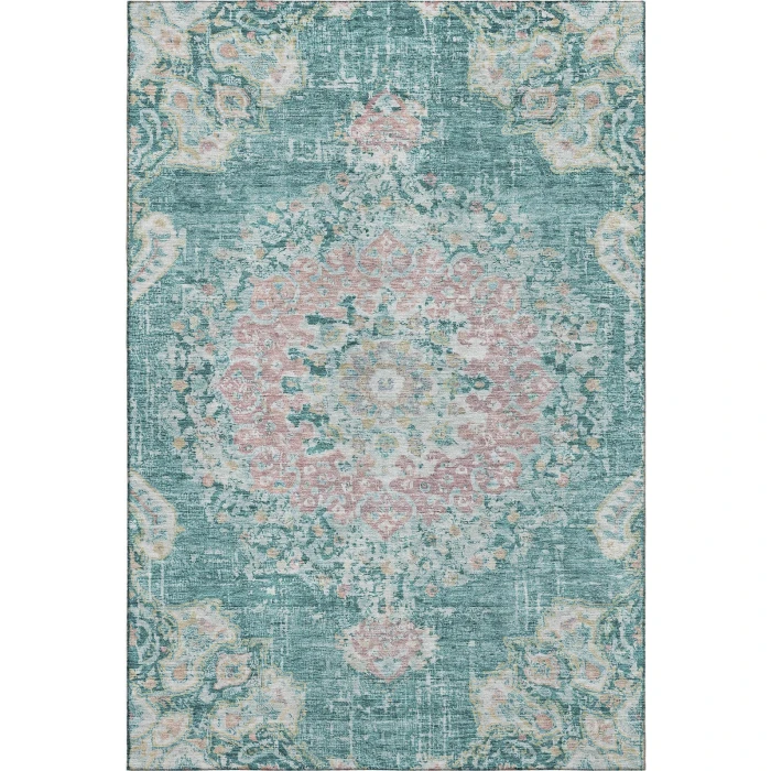 Addison Mayfield Teal AMF1236 - 8ft. Round Rug