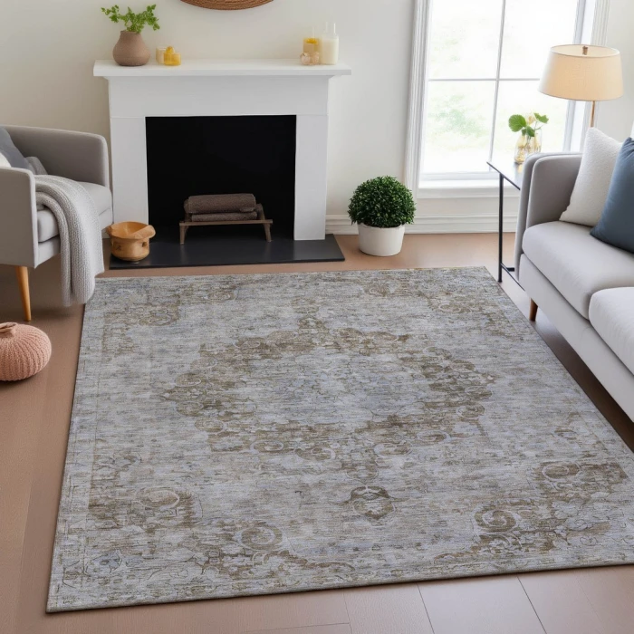 Addison Mayfield Brown AMF1238 - 8ft. Round Rug