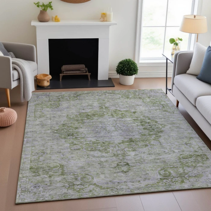 Addison Mayfield Green AMF1238 - 8ft. Round Rug