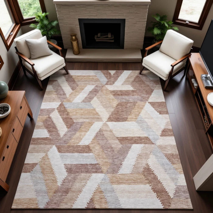 Addison Mayfield Orange AMF1241 - 8ft. Round Rug