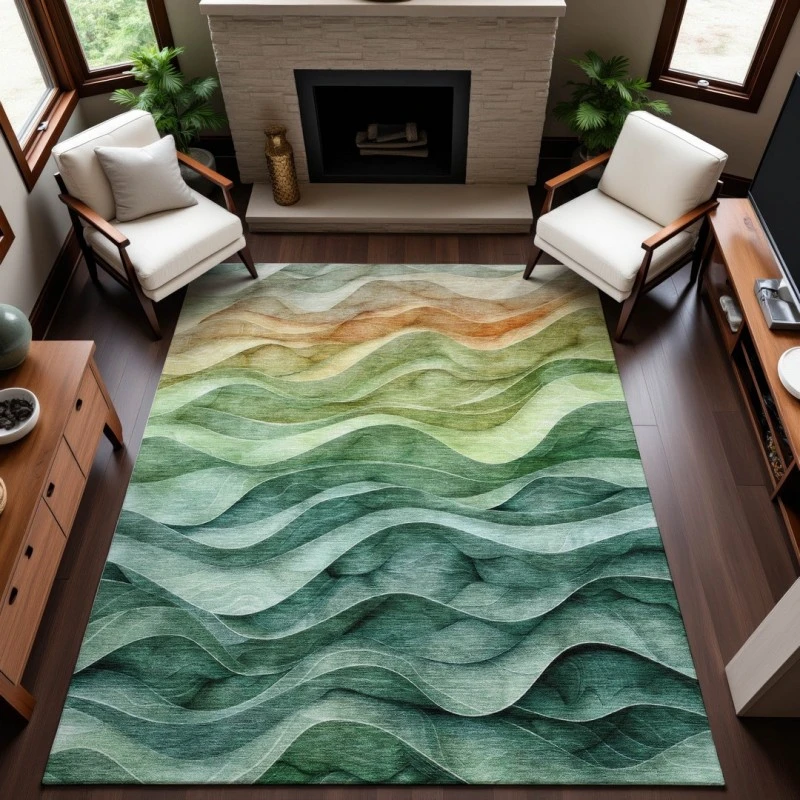 Addison Mayfield Teal AMF1242 - 8ft. Round Rug
