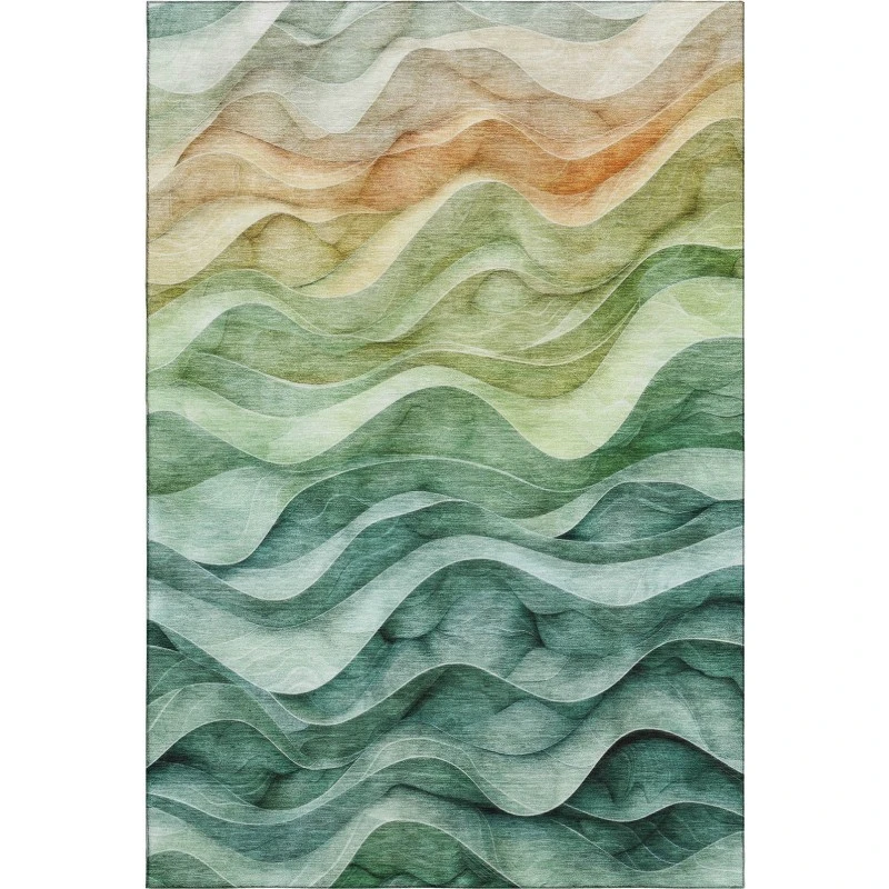 Addison Mayfield Teal AMF1242 - 8ft. Round Rug