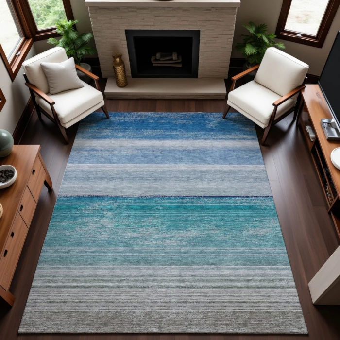 Addison Mayfield Blue AMF1252 - 8ft. Round Rug