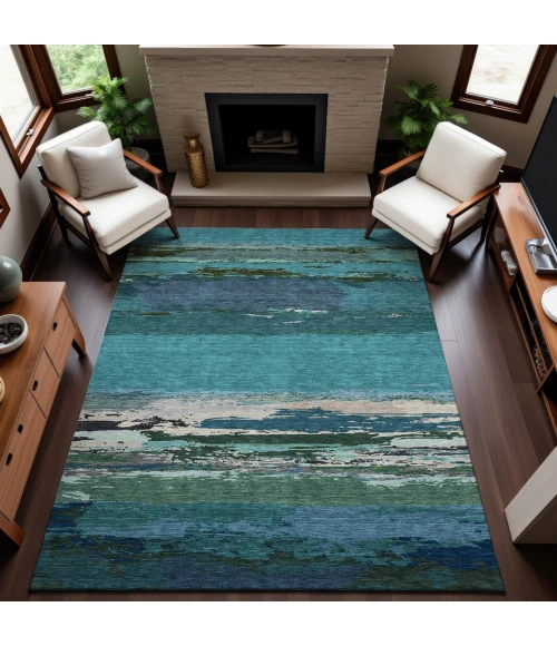 Addison Mayfield Teal AMF1280 9ft. x 12ft. Rect. Rug