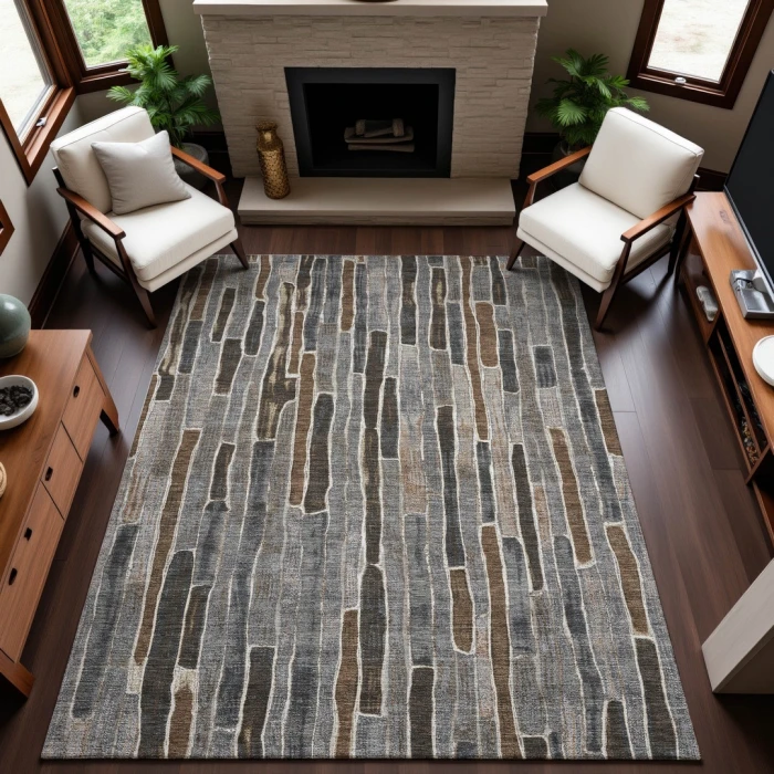 Addison Mayfield Gray AMF1301 - 8ft. Round Rug