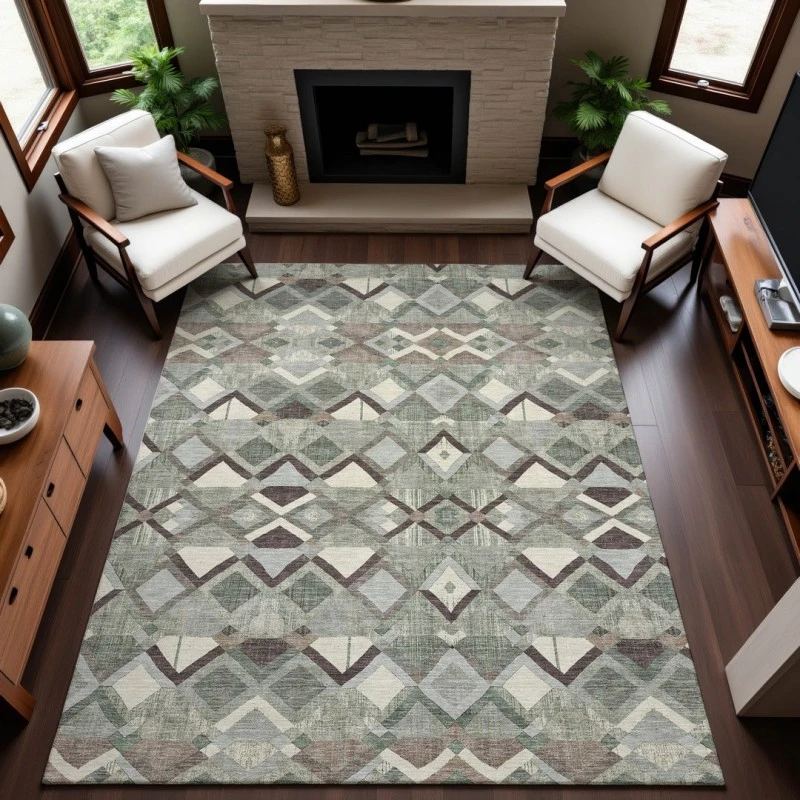 Addison Mayfield Green AMF1308 - 8ft. Round Rug