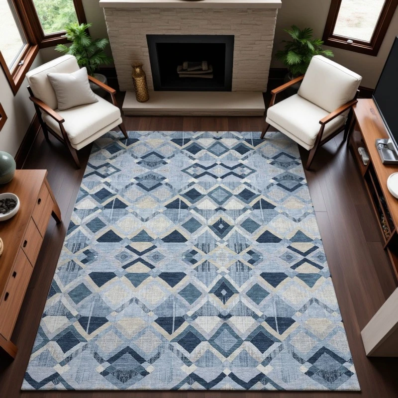 Addison Mayfield Blue AMF1308 - 8ft. Round Rug