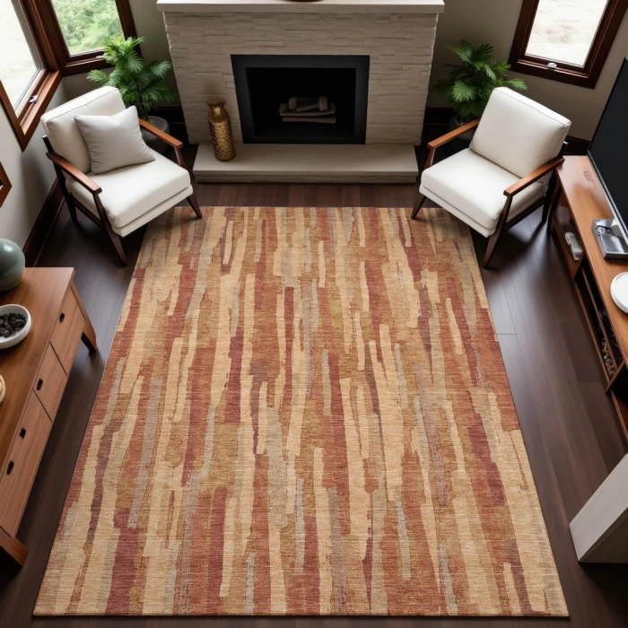 Addison Mayfield Orange AMF1314 - 8ft. Round Rug