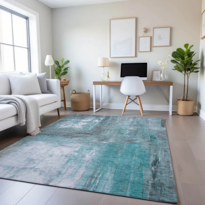 Addison Mayfield Teal AMF1350 - 8ft. Round Rug