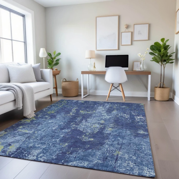 Addison Mayfield Blue AMF1389 - 8ft. Round Rug