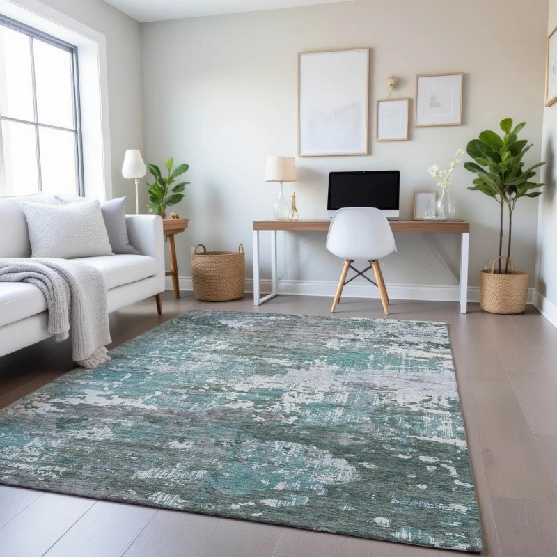 Addison Mayfield Blue AMF1393 - 8ft. Round Rug