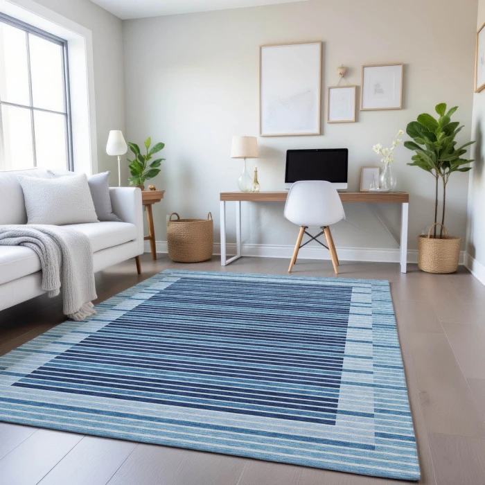 Addison Mayfield Blue AMF1398 - 8ft. Round Rug