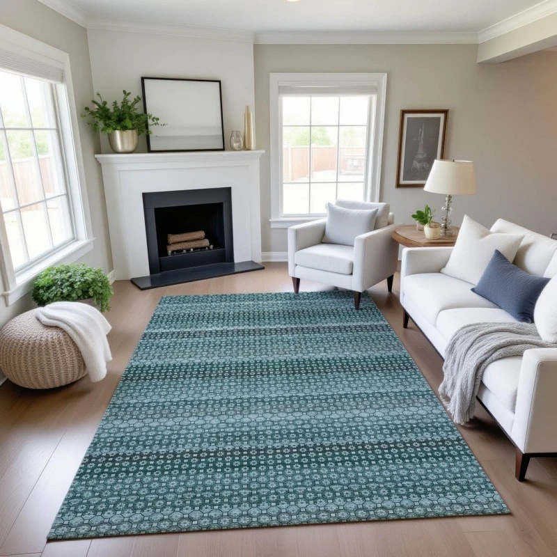 Addison Mayfield Teal AMF1419 5ft. x 7ft. 6in. Rect. Rug