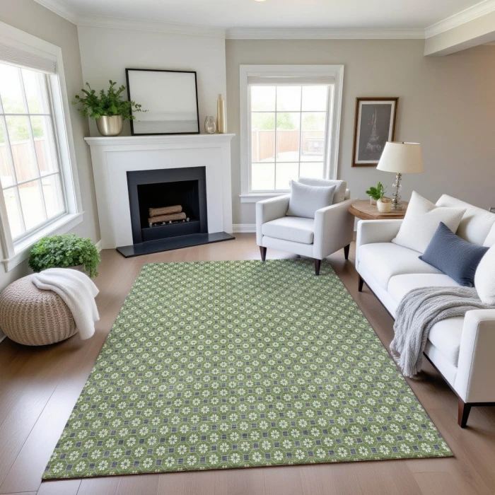 Addison Mayfield Green AMF1428 - 8ft. Round Rug