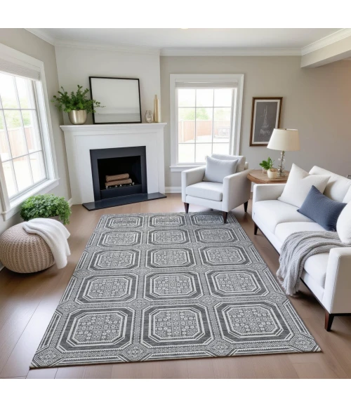 Addison Mayfield Gray AMF1451 - 8ft. Round Rug