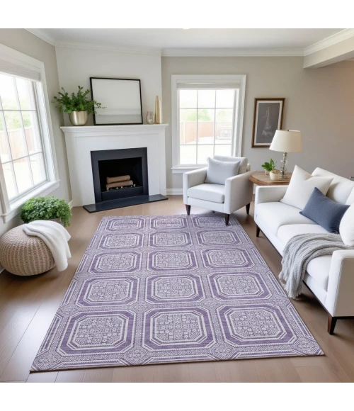 Addison Mayfield Purple AMF1451 - 8ft. Round Rug