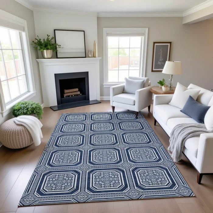 Addison Mayfield Blue AMF1451 2ft. 3in. x 7ft. 6in. Rect. Rug