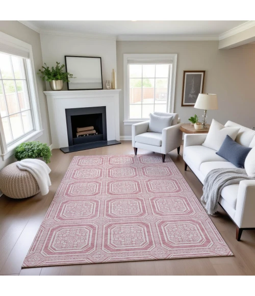Addison Mayfield Pink AMF1451 - 8ft. Round Rug