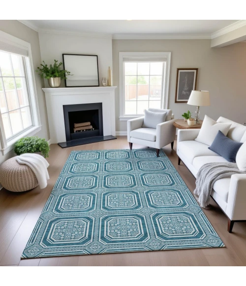 Addison Mayfield Teal AMF1451 5ft. x 7ft. 6in. Rect. Rug