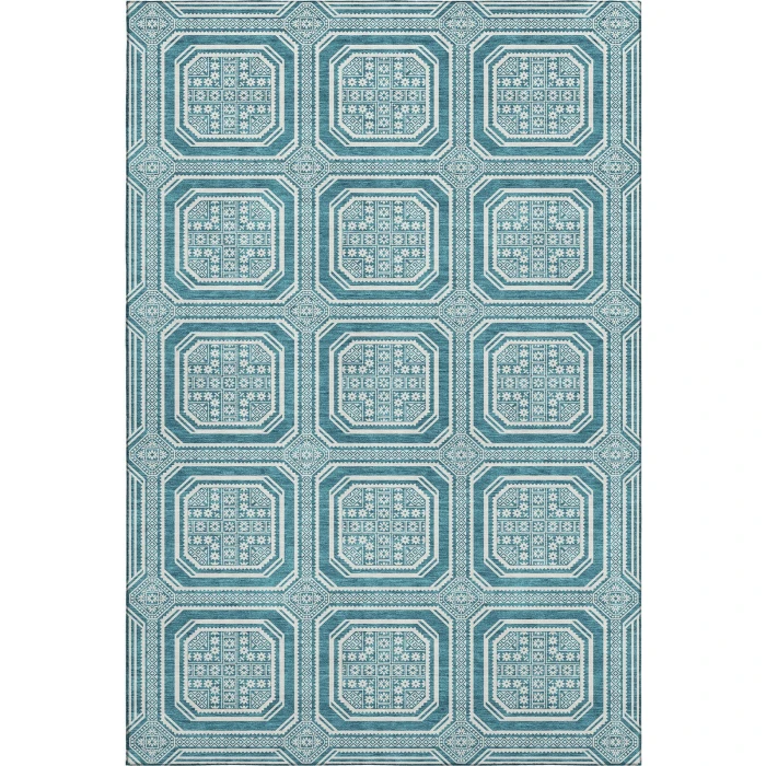 Addison Mayfield Teal AMF1451 - 8ft. Round Rug