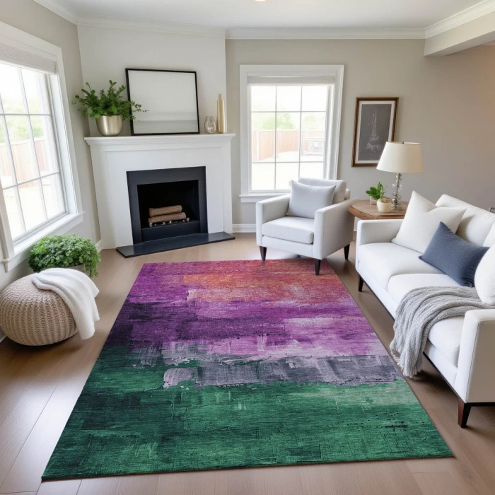 Addison Mayfield Purple AMF1473 - 8ft. Round Rug