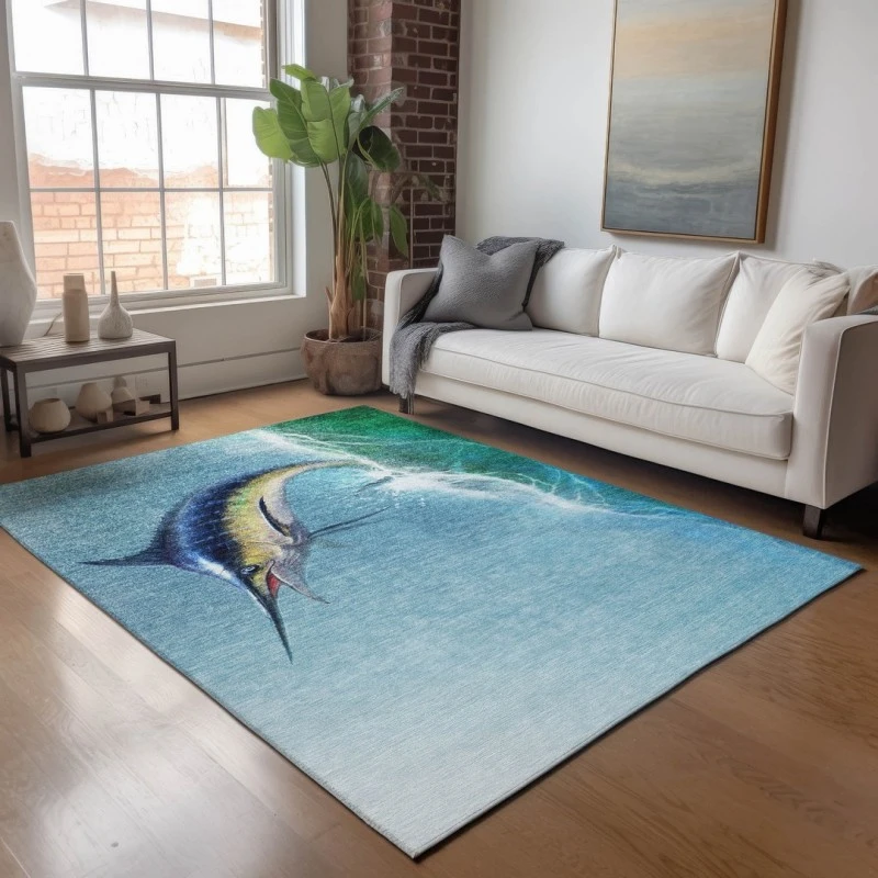 Addison Mayfield Blue AMF147 - 8ft. Round Rug