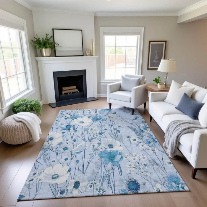 Addison Mayfield Blue AMF1500 - 8ft. Round Rug
