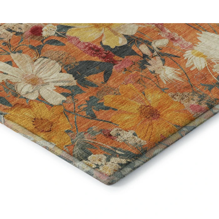 Addison Mayfield Orange AMF1506 - 8ft. Round Rug