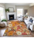 Addison Mayfield Orange AMF1506 - 8ft. Round Rug