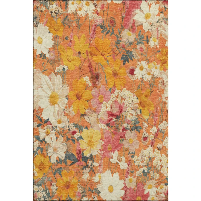 Addison Mayfield Orange AMF1506 - 8ft. Round Rug
