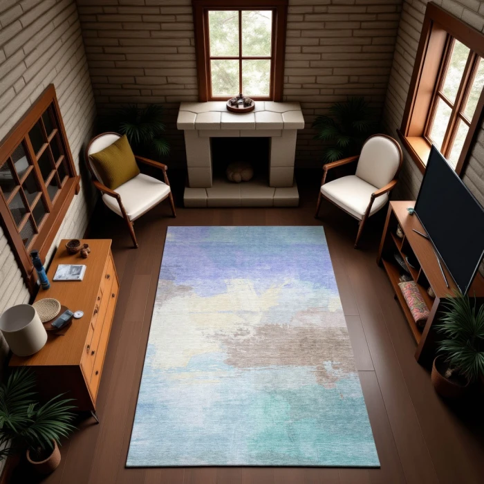 Addison Mayfield Blue AMF1517 - 8ft. Round Rug