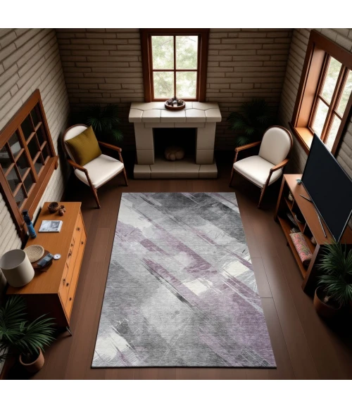 Addison Mayfield Purple AMF1535 - 8ft. Round Rug
