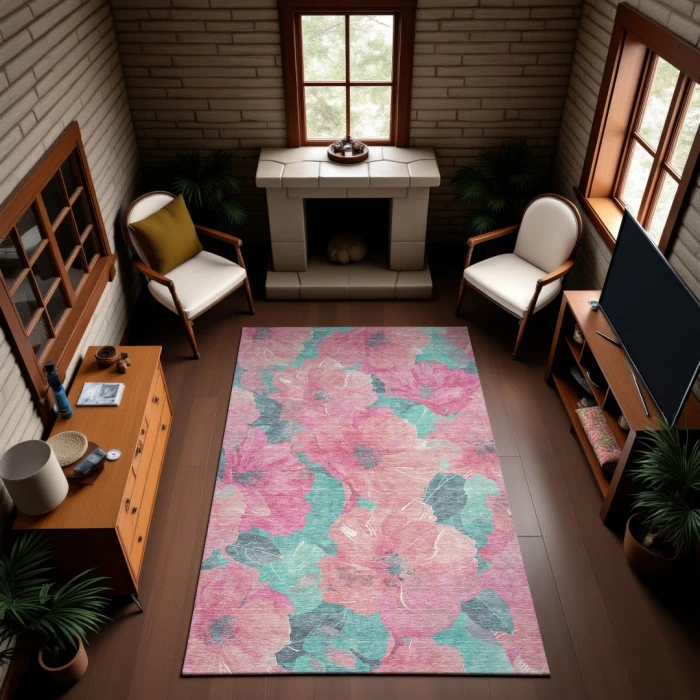 Addison Mayfield Pink AMF1542 - 8ft. Round Rug