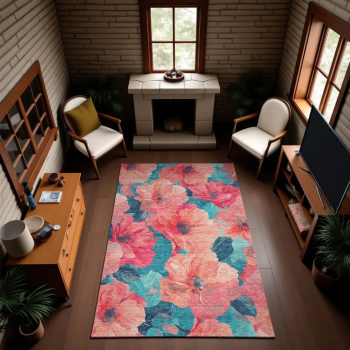 Addison Mayfield Orange AMF1542 - 8ft. Round Rug