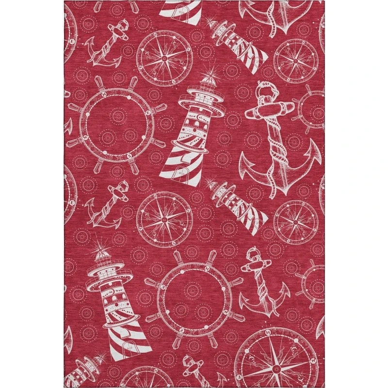 Addison Mayfield Red AMF154 - 8ft. Round Rug