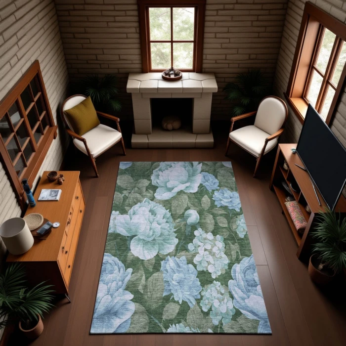 Addison Mayfield Blue AMF1561 - 8ft. Round Rug