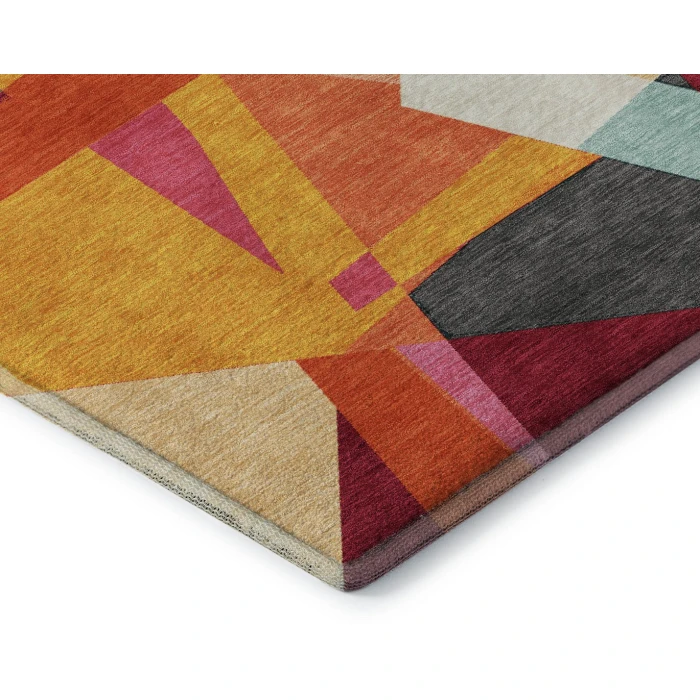 Addison Mayfield Orange AMF1609 - 8ft. Round Rug