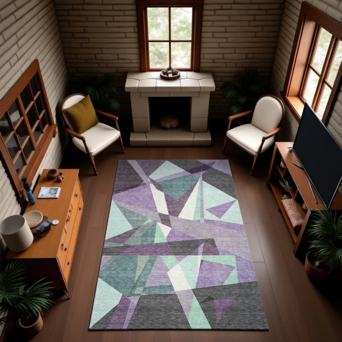 Addison Mayfield Purple AMF1609 - 8ft. Round Rug