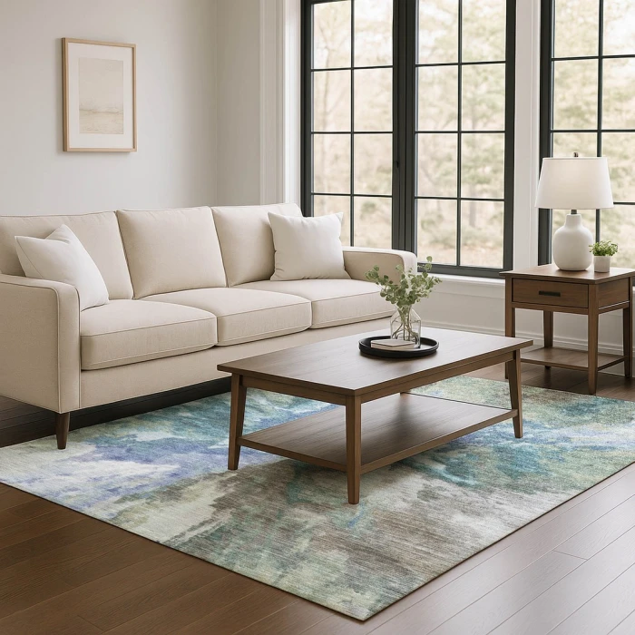 Addison Mayfield Blue AMF1632 - 8ft. Round Rug