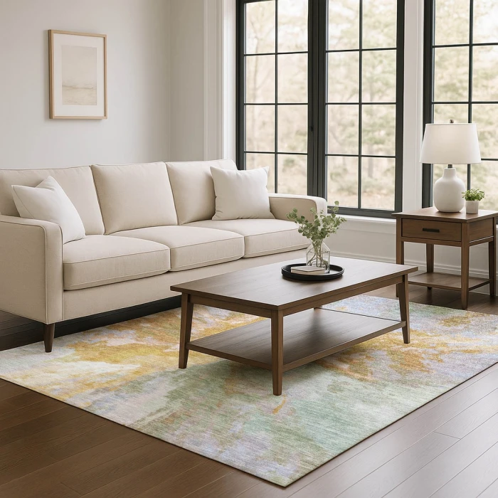 Addison Mayfield Orange AMF1632 - 8ft. Round Rug