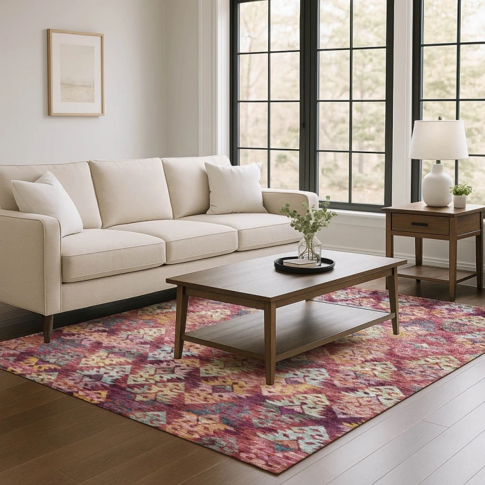 Addison Mayfield Orange AMF1637 - 8ft. Round Rug