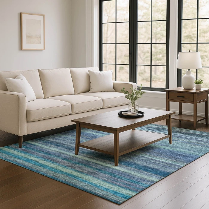 Addison Mayfield Blue AMF1639 - 8ft. Round Rug